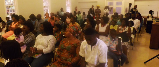 trinity ghanaian presbyterian members having a mass